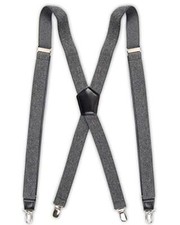 Men's Adjustable Solid Suspender One Size 1 Textured Gray