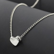 US Stainless Steel Heart Charm Pendant Necklace Chain Women Girls Christmas Gift