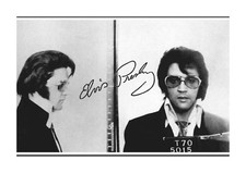 Elvis Presley 5 Mug Shot A4 reproduction autograph poster Choice of frame