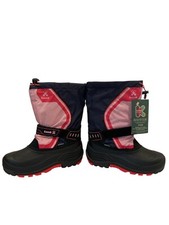 Kamik Snowcoast 3 NK4420S Snow Boots Blue Pink Youth Size 7 Waterproof NIB