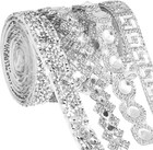 ✨4 Yards Self Adhesive Rhinestone Ribbons 4 Styles Crystal Rhinestone Diamond Ro