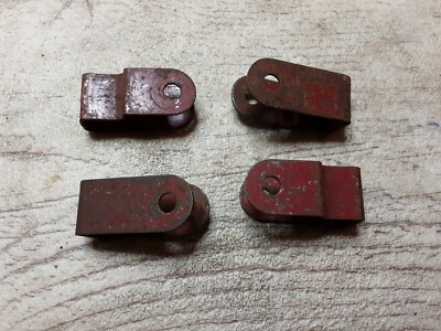 Meccano 4 x #44 gebogener Streifen gestuft 1937-39 rot mit Gebrauchsspuren