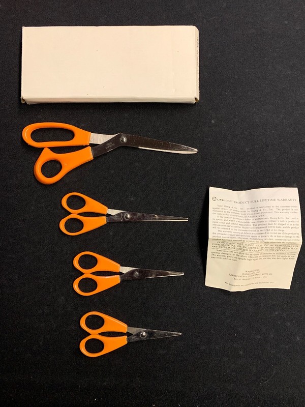 Set Of Four Lifelong Scissors 4.5”, 5”, 6” & 8.5” Synthetic Grip Stainless NIB