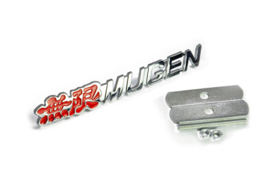 Red&Chrome Metal 3D MUGEN Logo Front Grille Badge Sport Power Car Grill Emblem