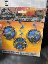 Jurassic World Movie Dinosaur Kids Birthday Party Hanging Decorations New  