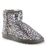 NWT SZ 7 Aeropostale Aeropostale Sequin Metallic Slippers Dorm Boot Booties Grey