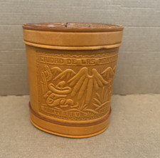 Leather Tooled Laced Bottle Sleeve Souvenir Monterrey Mexico