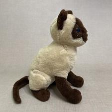 Vintage Dakin Siamese Blue Eyed Plush Cat 1986 Fun Farm 13" Stuffed Animals Toy