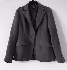 New york  Company Womens Gray Blazer Jacket Size 4