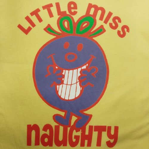 Official Mr. Men T Shirt M Little Miss Naughty 2007 Retro French Cartoon Tee Top - Afbeelding 1 van 5