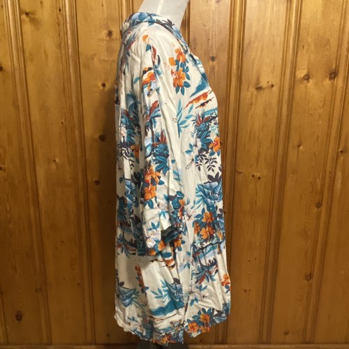 Hawaiian Caribbean Shirt Mens 3XL Silk Blend Floral Vacation Beach Shirt - Picture 5 of 12