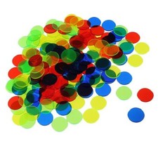 100pcs Transparent Color Counting Chips - Clear Bingo Chips for Counting