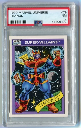 1990 Marvel Universe Thanos PSA 7 NM #79 Super Villains