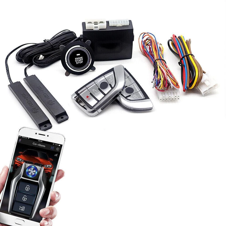 Interruptor de encendido del motor del automóvil SUV Kit de arranque con botón de entrada sin llave Control de aplicación Foto 2 de 4