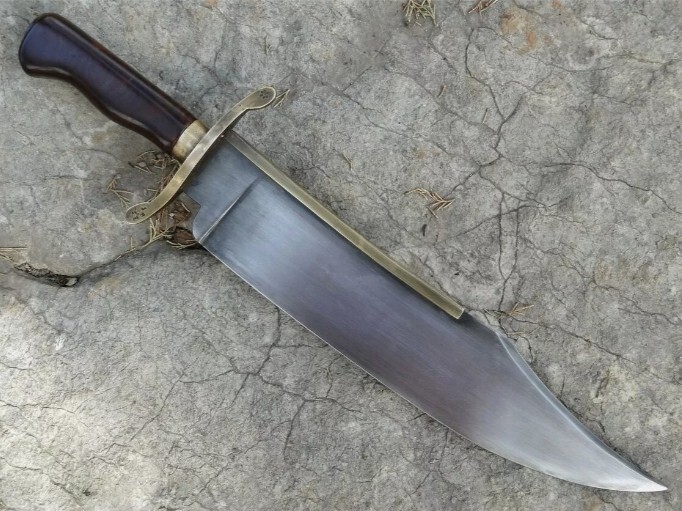 Cuchillo Bowie de caza Alamo Musso hecho a mano de acero al carbono cuchillo Bowie cuchillo de camping