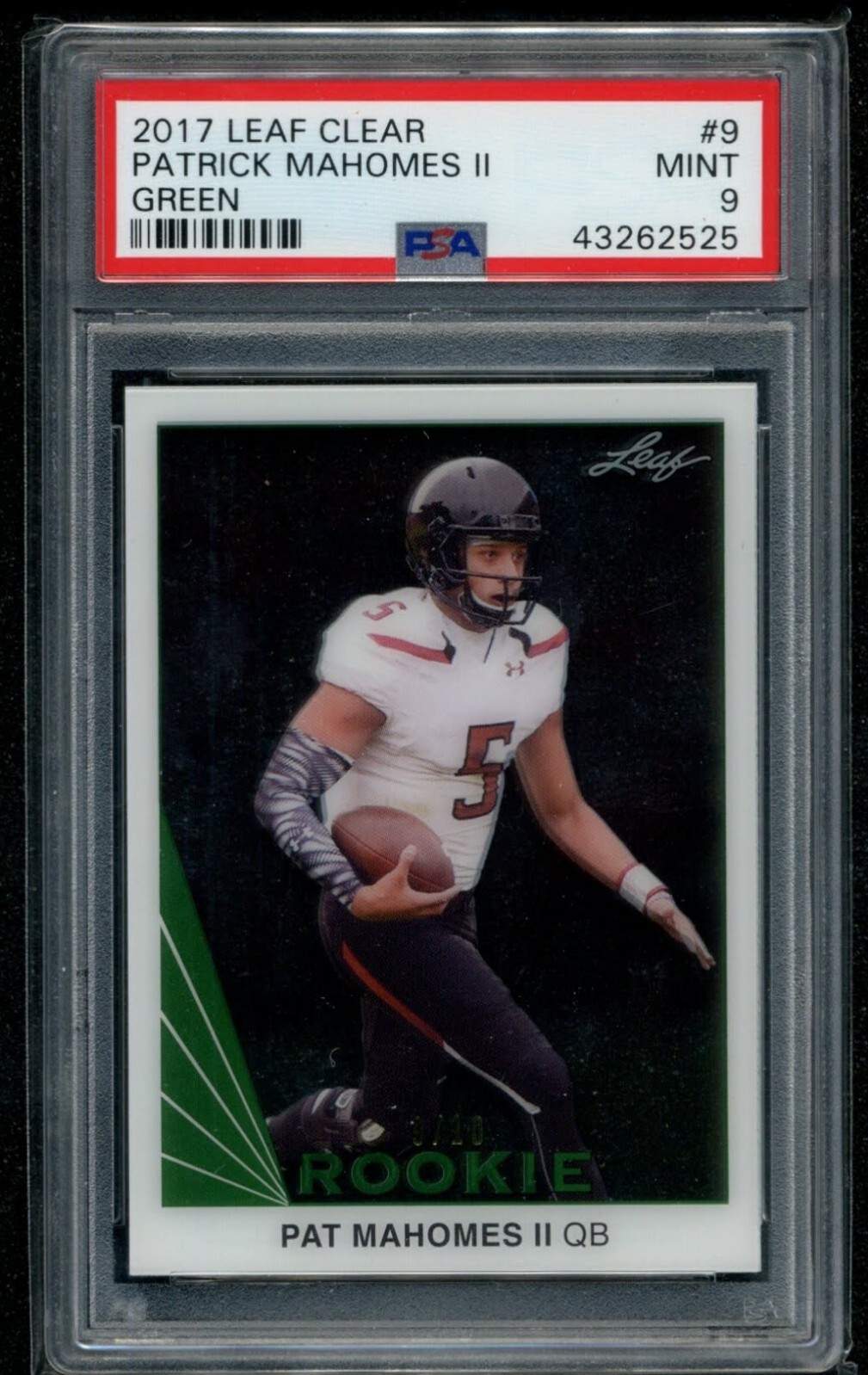 Patrick Mahomes Leaf Clear #9 Green