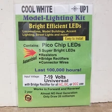 Pico Chip 5 Bright LEDs w/8" Magnet Wire Leads Cool White 7-19V Evan Design UP1