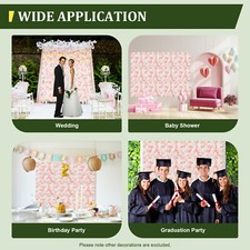 12Pcs Artificial Silk Fabric Flower Wall Panel Banquet Wedding Party Decor