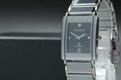 Vtg 1990s Orient CK S771T04 Tungsten Black Diamond Quartz Womens Watch JAPAN