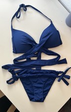 Calzedonia Damen Bikini 2-teilig Blau Neckhol...