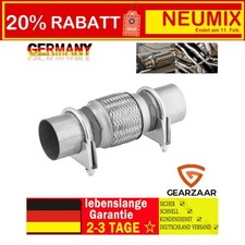 Edelstahl Flexrohr Auspuff 55 x 100 mm+ 2x Schellen Flexstück für AUDI VW