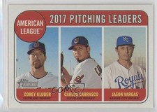 2018 Topps Heritage League Leaders Jason Vargas Carlos Carrasco Corey Kluber 1v3