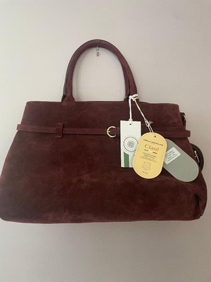 Viola Castellani~Italy~Genuine Leather (Suede)~Purse/Crossbody/Bag~#J2218-Wine