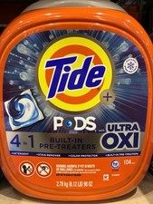 Vainas de detergente para ropa Tide Ultra Oxi 4 en 1 104 unidades HE Turbo quitamanchas