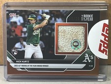 2025 TOPPS NOW #OS-2A NICK KURTZ A's ROOKIE of the YEAR Base Relic Orange 19/25