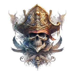 Pirate Skill Ship Blackbeard Treasure Flag Anchor Self Adhesive Vinyl Sticker