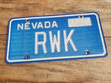 Nevada License Plate Vintage Garage Man Cave Antique Collector VANITY "RWK"