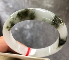 Certified Natural Grade AAA Ice Green Burmese Jade jadeite bracelet bangle 58MM