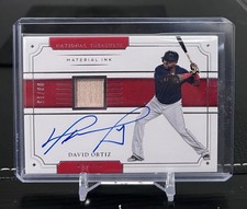 2017 Panini National Treasures Material Ink David Ortiz #MI-DO /15 (AU, MEM)