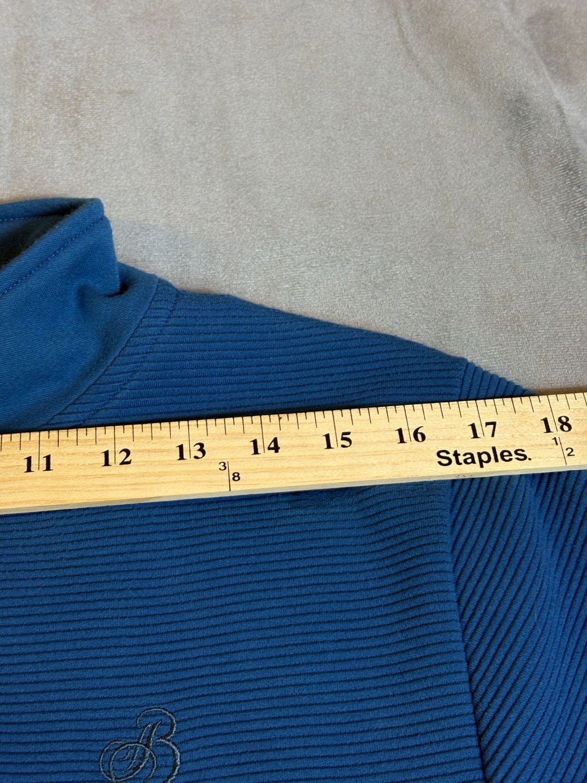 Straight Down Broadmoor Blue Pullover Womens 1/4 … - image 16