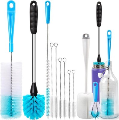 Holikme Bottle Brush Tube Cleaning Lab Set with Long Handle,White | Straw Cleane