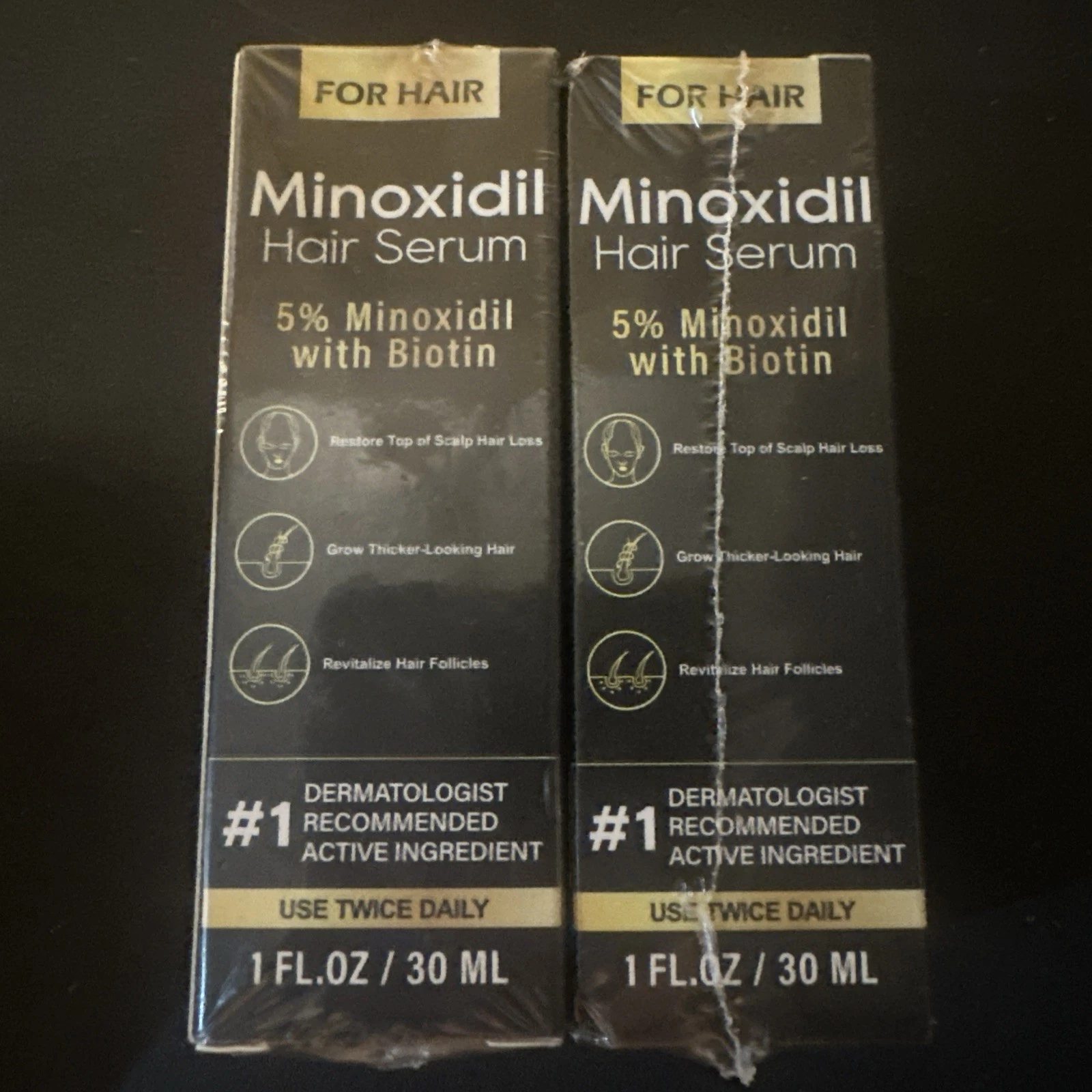 2pk-Minoxidil 5% Biotin Hair Growth Serum Drops, Anti-Hair Loss, Thickening,