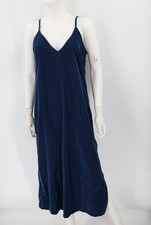 Old Navy Women's Navy Blue Velvet Midi Dress Size M Spaghetti Strap