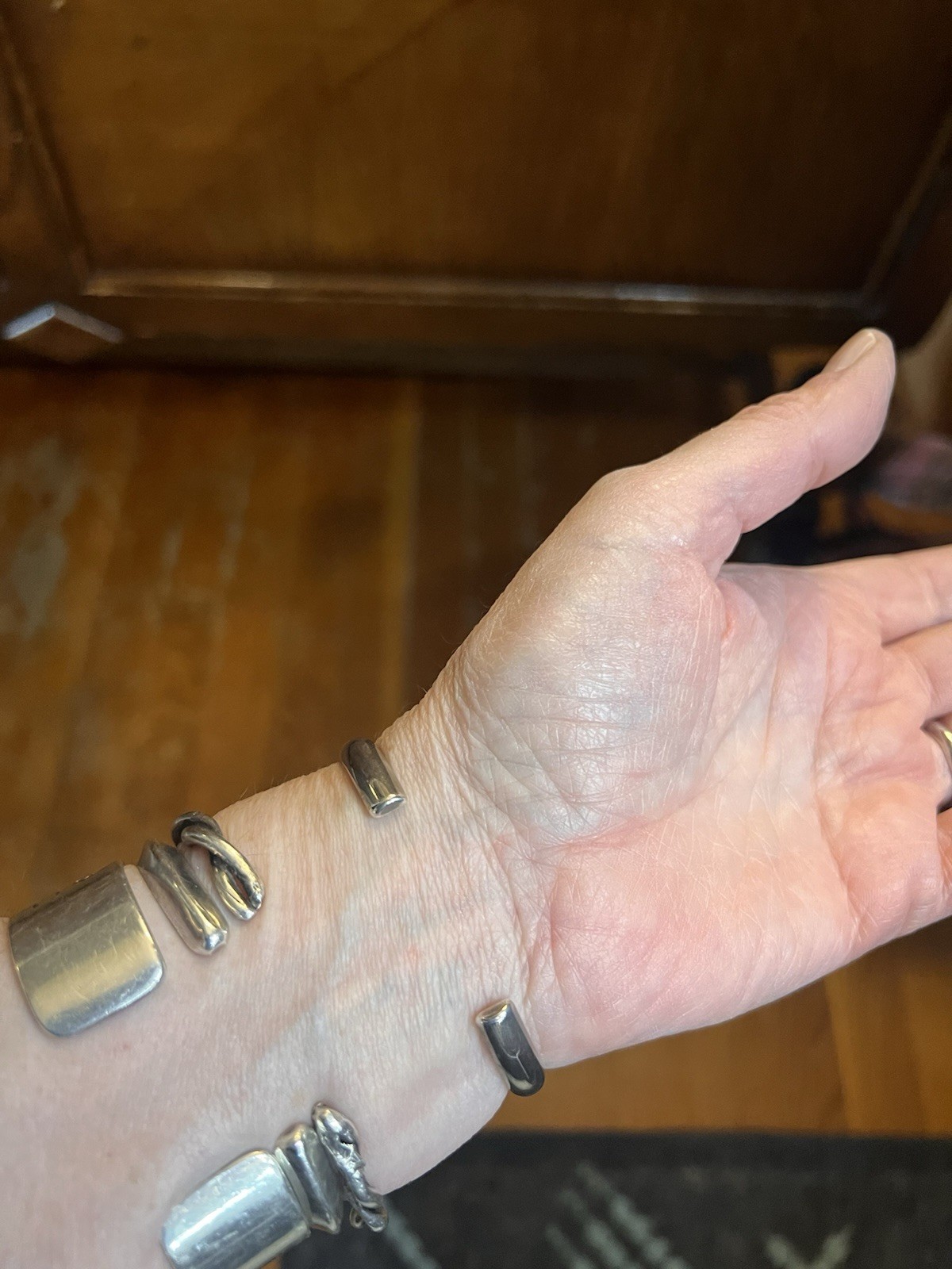 Sterling Native American Signed Cuff Bracelet 65 … - image 12