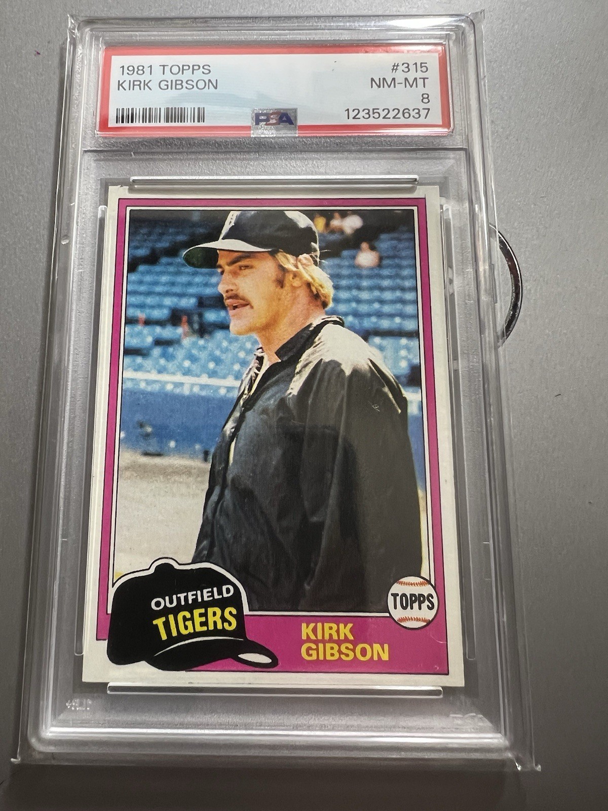 1981 Topps #315 Kirk Gibson RC Rookie PSA 8 NM-MT Detroit Tigers