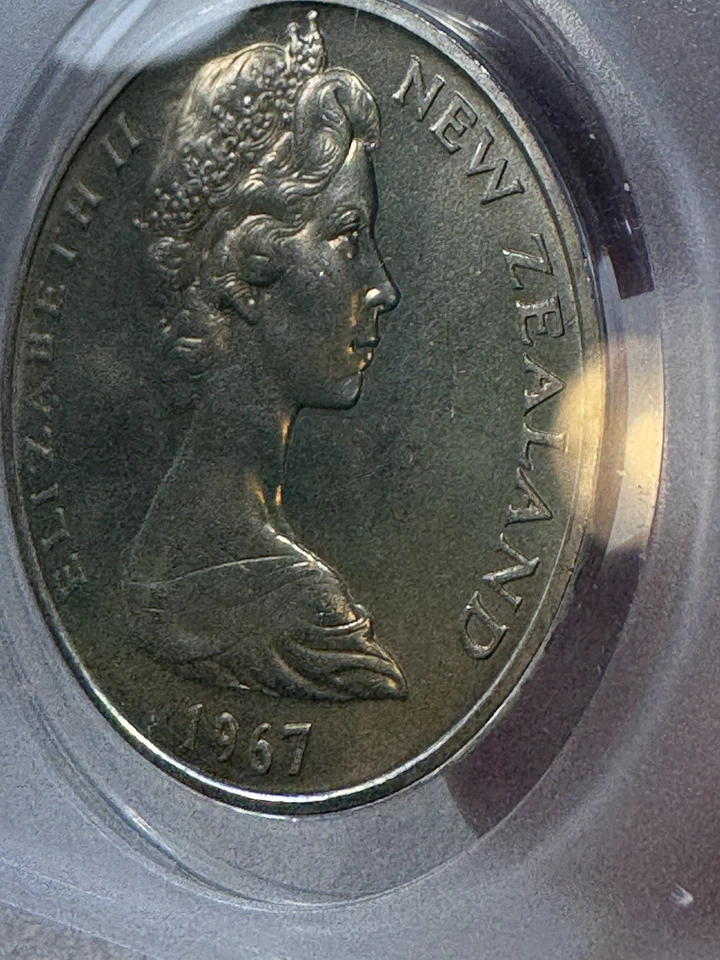 1967 New Zealand 1 Dollar Graded MS 67 by ANACS - Image 4 of 4