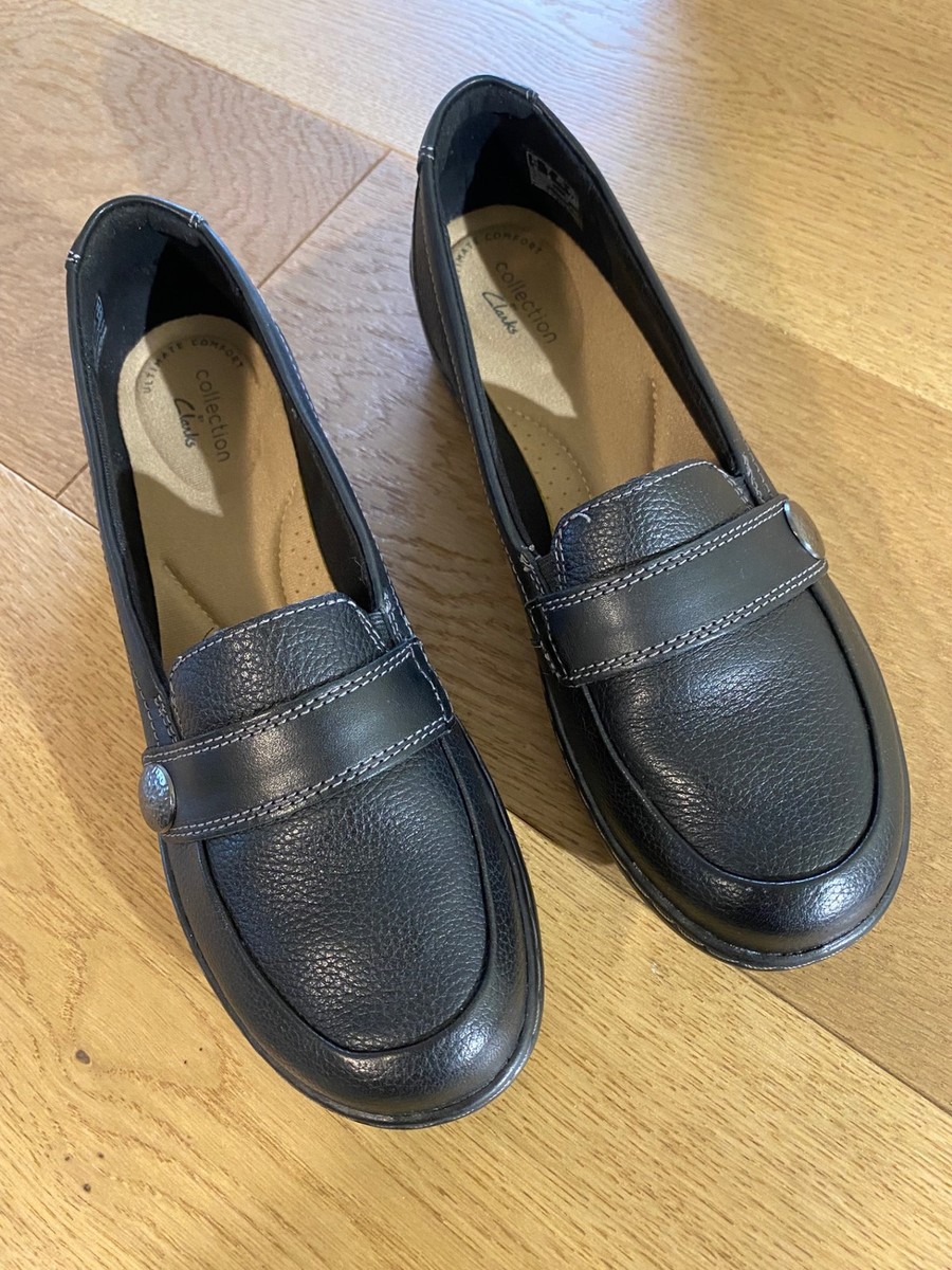 Clarks Black Textured Leather Slip-Ons Clarks Men main image 2