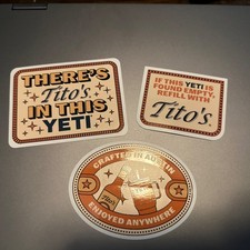 Set of 3 Titos Vodka Stickers Set - Rare