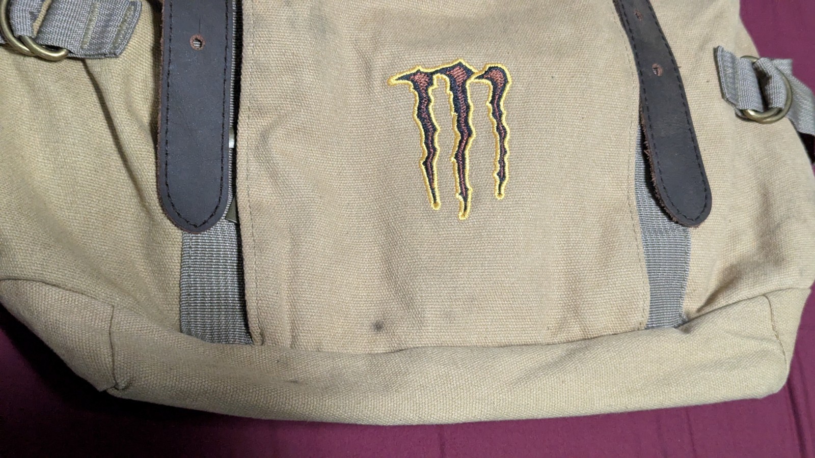 Monster Energy Java Backpack Brown/tan leather Bag - image 5
