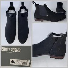 Stacy Adams Oakhurst Chelsea Boots Men’s Sz. 13M Black Side Zip NEW YGI D5S-7