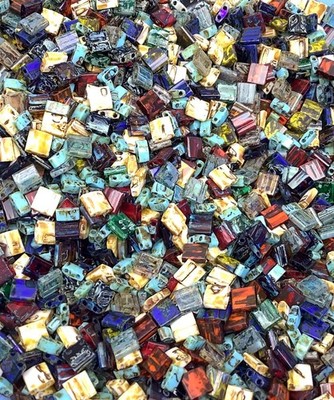 Tila-Mix Bead Two Hole Japanese Miyuki Seed Beads Picasso Mixed-10grams