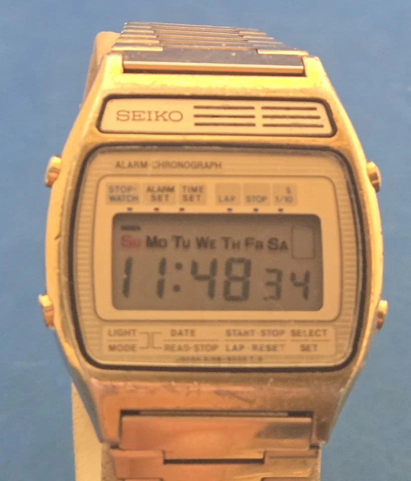 Reloj de cuarzo digital Seiko vintage años 80 para hombre.Modelo #A158-51599 ENVÍO GRATUITO. Foto 2 de 4