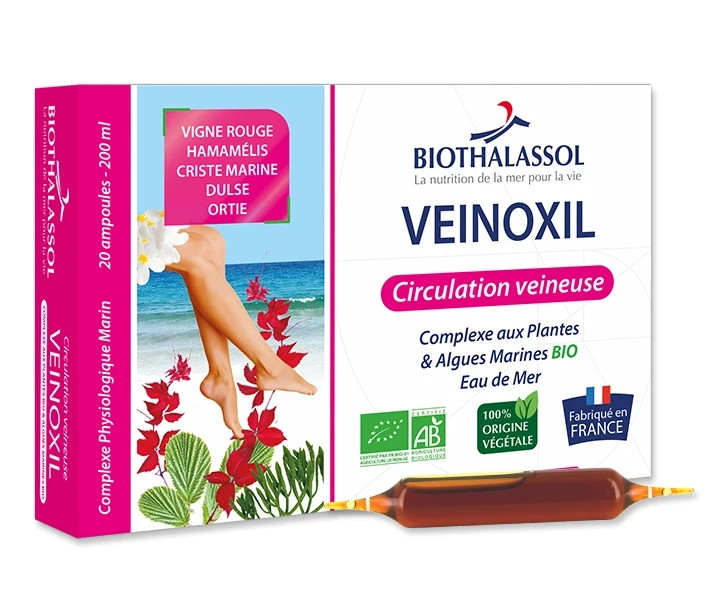 VEINOXIL 20 ampoules Biothalassol contre la mauvaise circulation