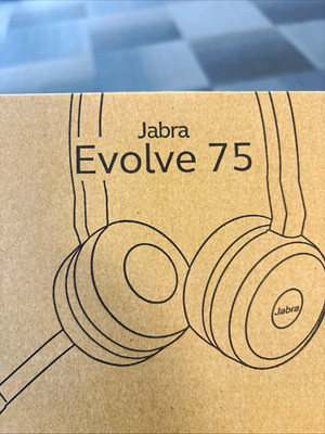 Jabra Evolve 75 Bluetooth Wireless Headband On-Ear Headset Boom Mic Black
