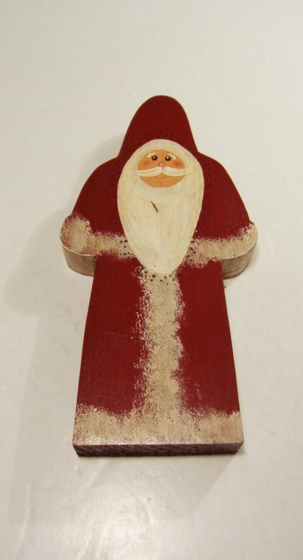 Christmas Ornament Folk Art Santa Claus Wood Figurine
