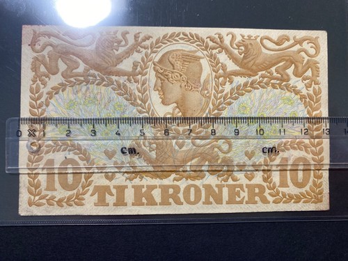 Faeroe Islands 10 kroner 1937, AU, WWII Provisional Issue overprint, KM 2, NICE - Picture 4 of 7